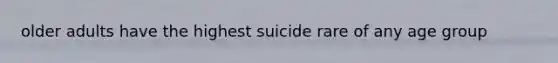 older adults have the highest suicide rare of any age group