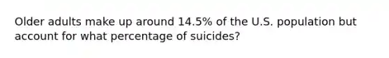 Older adults make up around 14.5% of the U.S. population but account for what percentage of suicides?