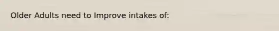 Older Adults need to Improve intakes of: