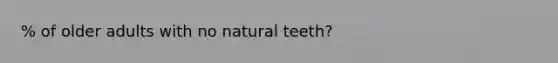 % of older adults with no natural teeth?