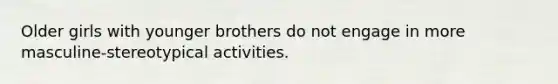 Older girls with younger brothers do not engage in more masculine-stereotypical activities.