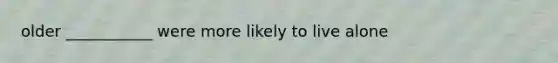 older ___________ were more likely to live alone