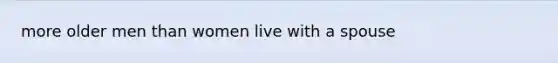 more older men than women live with a spouse