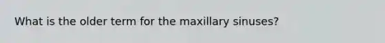 What is the older term for the maxillary sinuses?