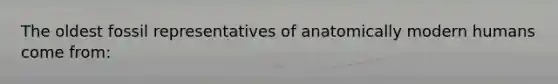 The oldest fossil representatives of anatomically modern humans come from: