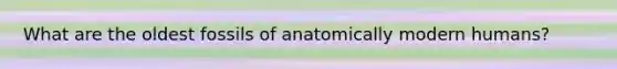 What are the oldest fossils of anatomically modern humans?