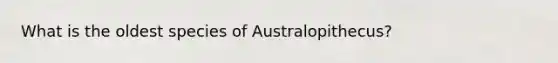 What is the oldest species of Australopithecus?