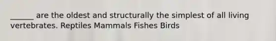 ______ are the oldest and structurally the simplest of all living vertebrates. Reptiles Mammals Fishes Birds