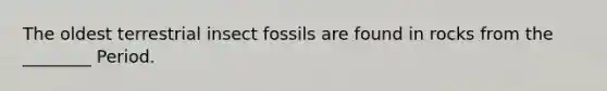 The oldest terrestrial insect fossils are found in rocks from the ________ Period.