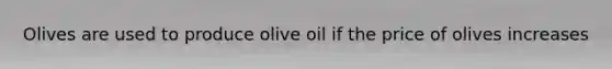 Olives are used to produce olive oil if the price of olives increases