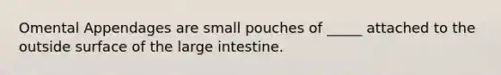 Omental Appendages are small pouches of _____ attached to the outside surface of the large intestine.