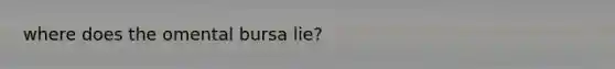 where does the omental bursa lie?