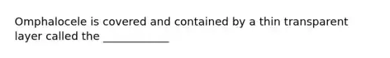 Omphalocele is covered and contained by a thin transparent layer called the ____________