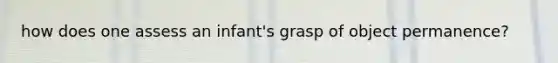 how does one assess an infant's grasp of object permanence?
