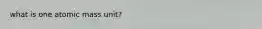 what is one atomic mass unit?