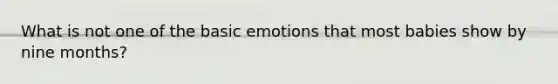 What is not one of the basic emotions that most babies show by nine months?