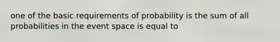 one of the basic requirements of probability is the sum of all probabilities in the event space is equal to