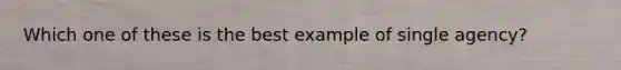 Which one of these is the best example of single agency?