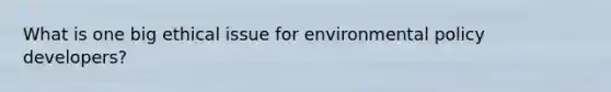 What is one big ethical issue for environmental policy developers?