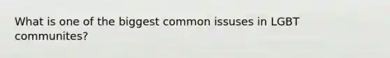 What is one of the biggest common issuses in LGBT communites?