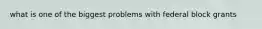 what is one of the biggest problems with federal block grants
