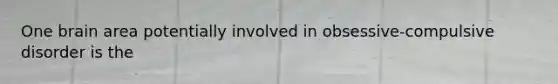 One brain area potentially involved in obsessive-compulsive disorder is the