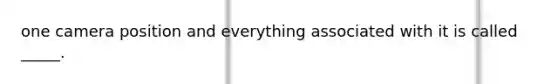 one camera position and everything associated with it is called _____.