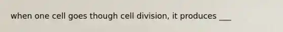 when one cell goes though cell division, it produces ___