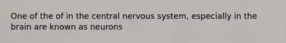 One of the of in the central nervous system, especially in the brain are known as neurons