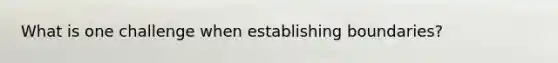 What is one challenge when establishing boundaries?