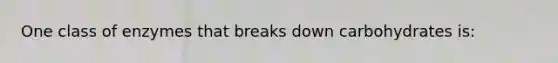 One class of enzymes that breaks down carbohydrates is: