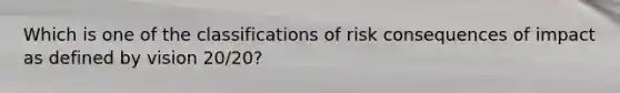 Which is one of the classifications of risk consequences of impact as defined by vision 20/20?