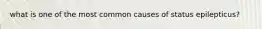 what is one of the most common causes of status epilepticus?