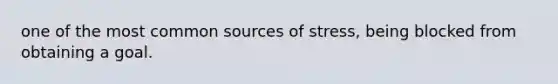 one of the most common sources of stress, being blocked from obtaining a goal.