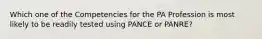 Which one of the Competencies for the PA Profession is most likely to be readily tested using PANCE or PANRE?