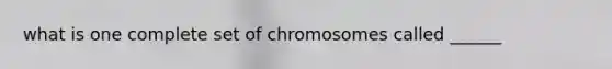 what is one complete set of chromosomes called ______