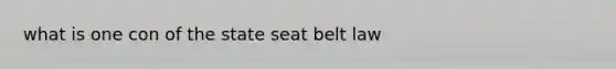 what is one con of the state seat belt law