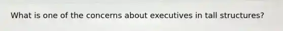 What is one of the concerns about executives in tall structures?