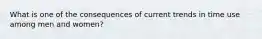 What is one of the consequences of current trends in time use among men and women?