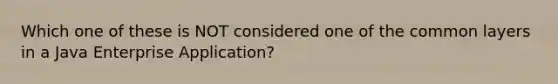 Which one of these is NOT considered one of the common layers in a Java Enterprise Application?