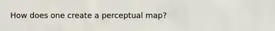 How does one create a perceptual map?