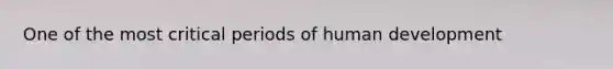 One of the most critical periods of human development