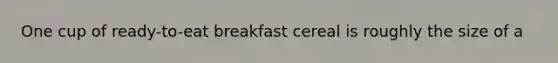 One cup of ready-to-eat breakfast cereal is roughly the size of a