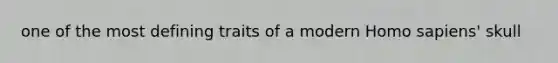 one of the most defining traits of a modern Homo sapiens' skull