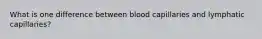 What is one difference between blood capillaries and lymphatic capillaries?