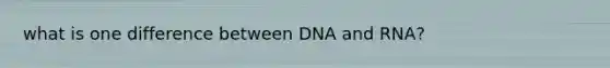 what is one difference between DNA and RNA?