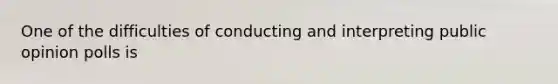 One of the difficulties of conducting and interpreting public opinion polls is