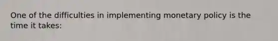 One of the difficulties in implementing monetary policy is the time it takes: