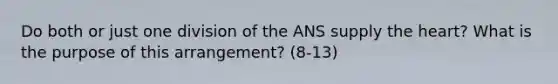 Do both or just one division of the ANS supply the heart? What is the purpose of this arrangement? (8-13)