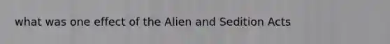 what was one effect of the Alien and Sedition Acts